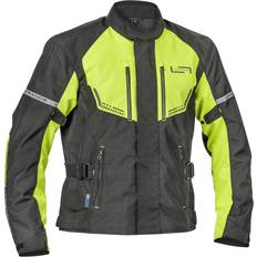 Yellow Motorcycle Jackets Lindstrands Lomsen, Textiljacke wasserdicht Schwarz/Neon-Gelb
