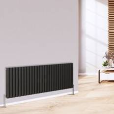 WarmeHaus Horizontal Column Designer Oval Panel Double Column 1594mm Modern Central Heating Radiators Perfect