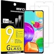 2 Pack, skärmskydd i glas för Samsung Galaxy A41, bubbelfri, 9H hårdhet, 0,33 mm ultratransparent, ultrabeständigt härdat glas