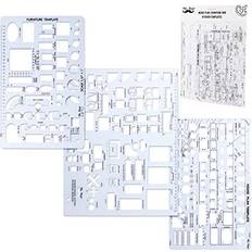 Rulers General pen house plan, interior furniture templates, drafting tools