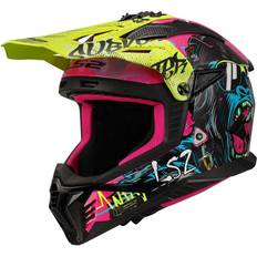 Accesorios de Motocicleta LS2 Casco de Cross MX708 Fast II Gorilla Púrpura-Amarillo Hivis