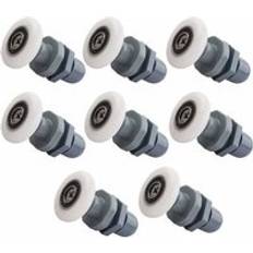 DIY Accessories Rose 8 Pieces Roller Caster Wheel for Shower Door, 19mm Shower Caster, Sliding Door Casters, Suitable for Glass Doors with a Thickness of About 4 to 6 mm