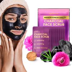 Travel Size Body Scrubs Charcoal Face Scrub for Blackheads Acne Pores Hydrating Facial Scrub