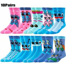 Shein Socks Shein Pairs Anime Socks For Men Women Lilo Stitch Cartoon Movie Funny Novelty Socks