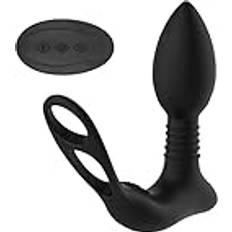 CIONIC Analplugg Trådlös fjärrkontroll Butt Plug Med Ring Silikon Man Prostata Massager Anal Vibrator 10 Speed ​​Sexleksaker för vuxna