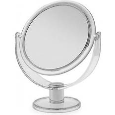 Blue Canyon Large Round Plastic Standing Makeup Mirror