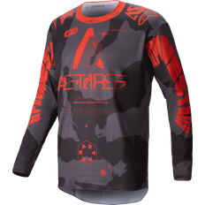 Herre - Rød Motorcykeljakker Alpinestars Crosstrøje Racer Hollow, Grå Camo/Neonorange Herre