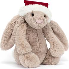 Fabric Soft Toys Jellycat Bashful kanin med nissehue 31 cm