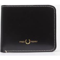 Fred Perry Portmoine Box Leather Billfold Wallet Black Universal