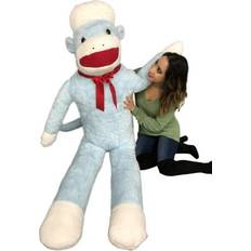 Big Plush Teddy Giant 6 Foot Sock Monkey Stuffed Animal Blue