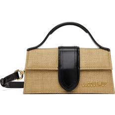 Svarte Messengervesker Jacquemus Womens Ivory Black Le Bambino Woven and Leather Top-handle Bag IVORY BLACK