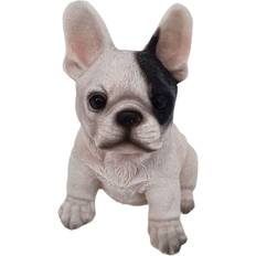 Fransk Bulldog Hvid Med Pletter Dekorationsfigur