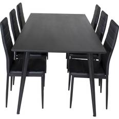 Sort Bordgrupper Venture Design Dipp Spisebordssæt Sort Bordgruppe 90x180cm