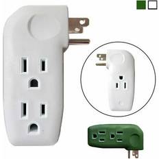 Green Wall Outlets AllTopBargains 1 pc 3 outlet prong electrical power grounded wall socket tap ac adapter indoor White