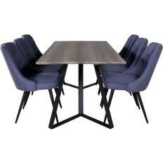 Sort Bordgrupper Venture Home Marina Spisebordssæt Sort Blå Grå Bordgruppe 90x180.1cm
