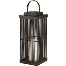 Large Solar Outdoor Rattan Frame Lantern