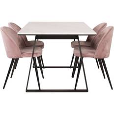 Bordgrupper Venture Design Estelle Spisebordssæt Sort Pink Hvid Bordgruppe
