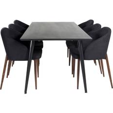 Sort Bordgrupper Venture Home Dipp T Spisebordssæt Sort Og Natur Bordgruppe 90x180.1cm