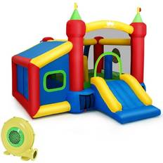 Playground Gymax Inflatable Bounce House Kids Slide Jumping Castle w/ Ball Pit and 480W Blower