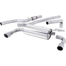 "Milltek Resonated 3" Cat Back 435i Style Conversion Exhaust System Non-Valved" 2x 90mm Round GT Brushed Titanium Tailpipes