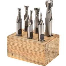 Value Collection Interstate End Mill Set: 2 Flute, Square End High Speed Steel, Uncoated, Double End, 6 Pc Part #320-2226