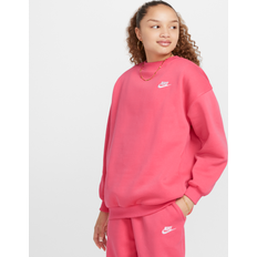 Sudaderas Nike Club Fleece Oversized Crew Sweatshirt Girls pink