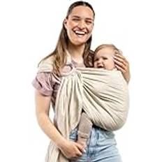 Boba Ring Sling bärsele, nyfödd till småbarn lätt och andningsbar bärsele, hip-hälsosam bärsele, bärsele för fram- och höftbärning, 3,6-15,9 kg ampor