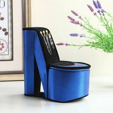 Heels & Pumps Ore International Sold by: OJCommerce, in Blue Iridescent Velvet High Heel Shoe Display W/Hooks Jewelry Box