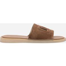 Dolce & Gabbana Herren Slides Dolce & Gabbana Pantolette Aus Veloursleder Mann Sandalen Und Slides Braun