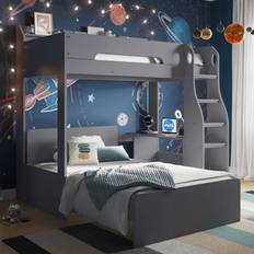 Natural Bunk Beds Flair Cosmic Grey Shaped Triple Bunk Bed