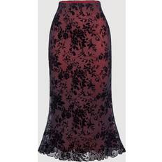 Florals - Women Skirts Shein Womens Floral Printed Lace Patchwork Skirt