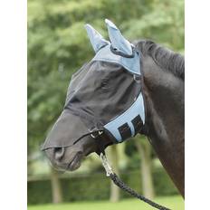 Blau Ohrenhauben Busse Fliegenmaske FLY COVER PRO grau/schwarz Pony