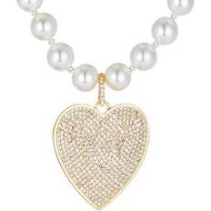 Eye Candy LA Luxe 2mm Pearl CZ Miranda Necklace