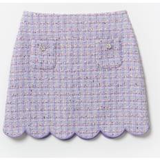 Purple Skirts Children's Clothing Self-Portrait Girl's Boucle Scallop-Trim Mini Skirt, 3T-12 LILAC 8-10