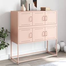 Red Sideboards vidaXL Pink 100.5 x 39 x 107 cm Steel Sideboard