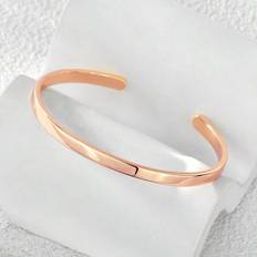 Bracelets Shein Minimalist Brass Cuff Bangle Bracelet Rose Gold Plated Bracelet Ideal Gift For Girlfriend Mom Wife Hypoallergenic And FadeResistant Jewelry Stackab