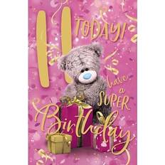 Me to You Bear opening present 11th birthday card