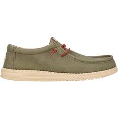 Hey Dude Oxford Hey Dude Wally Waxed Canvas Mens Green Oxford