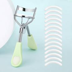 Green Eyelash Curlers Shein pc Portable Eyelash Curler And Silicone PadsStainless Steel Green Curved Handle Eyelash CurlerCurling ShapingNot Hurting EyelashesLash LiftBig EyeFo