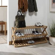 Bamboo Hallway Furniture & Accessories Safavieh Acheta 3 Shoe Rack