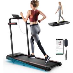 SlickBlue 2 in 1 Folding Treadmill with Incline with Remote Control Red