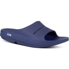 Oofos OOahh Slide, Navy Blue Men’s 14, Women’s Lightweight Recovery Footwear Reduces Stress on Feet, Joints & Back Machine Washable