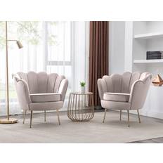 Bleu Fauteuils Pascal Morabito Coquillage En Velours Taupe Dandelion Fauteuil