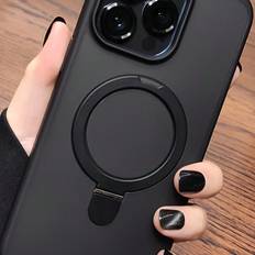 Shein PC Clear Matte Invisible Ring Holder Stand Case Compatible With IPhone Pro Plus Max Wireless Charge Glass Lens Cap Film Cover