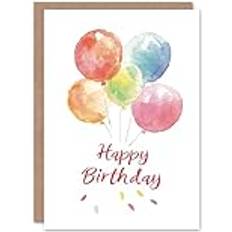 Baby Shower Cards & Invitations ARTERY8 Birthday card soft watercolour birthday balloons pastel light painting him her