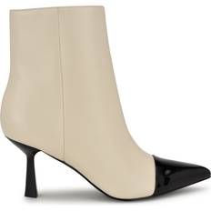 Nine West Slip-On Ankle Boots Nine West Birgy Bootie Women's Off White/Black Leather Boots