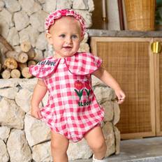 M Bodysuits Shein Baby Girls Let Love Grow Elegant Floral Fable Pattern Peter Pan Collar Bodysuit Fashionable Adorable
