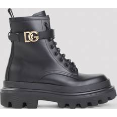 Dolce & Gabbana Boots Dolce & Gabbana Calfskin Ankle Boots Black Leather