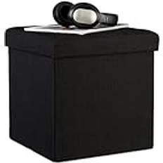 Relaxdays Folding Ottoman Storage Chair 38 x 38 x 38 cm Seating Stool