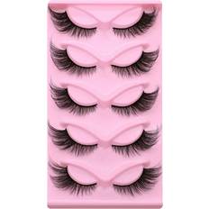 Shein Pairs Cat Eye Lashes Long Lashes Cat Eye Look Wispy Lashes Eye End Elongated Strip Thick False Eyelashes